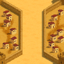 Carcassonne-style tile with 2 city edges, appears 3 times in TileKingdom