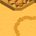Carcassonne-style tile with 1 city edge, 2 roads, appears 3 times in TileKingdom