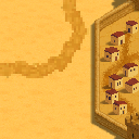 Carcassonne-style tile with 1 city edge, 2 roads, appears 3 times in TileKingdom